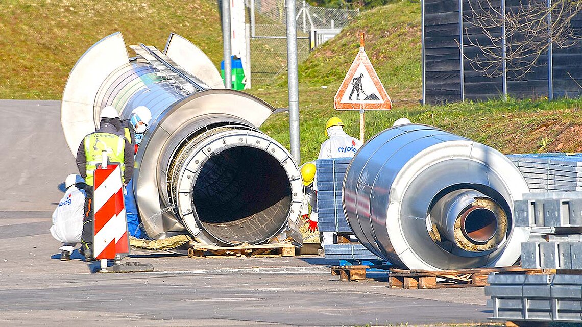 Baustelle Karcherstraße Modernisierung Heizkraftwerk