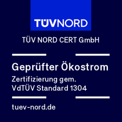 Siegel TÜV Nord Geprüfter Ökostrom