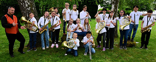 Kinderorchester Gruppenfoto Grimassen Kolping Blasorchester Kaiserslautern 1912 e.V.
