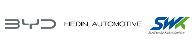Logo von BYD, Hedin Automotive und SWK