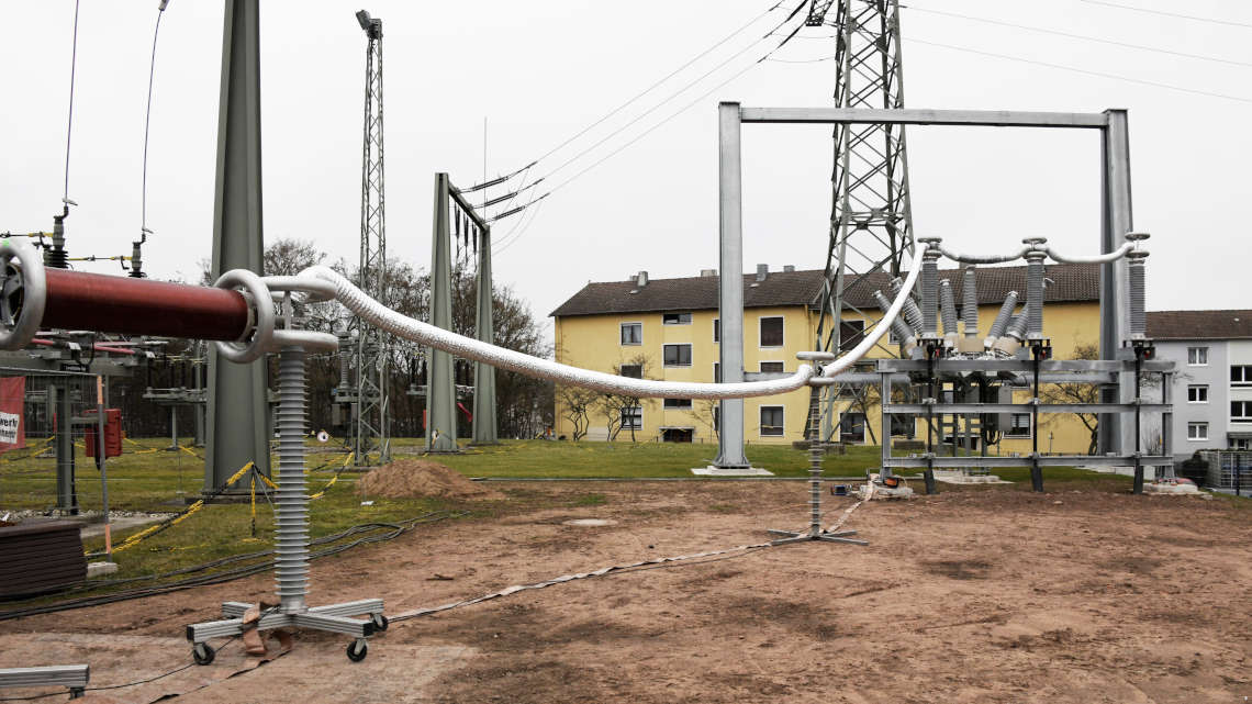 Umspannwerk bei der 110 kV Prüfung