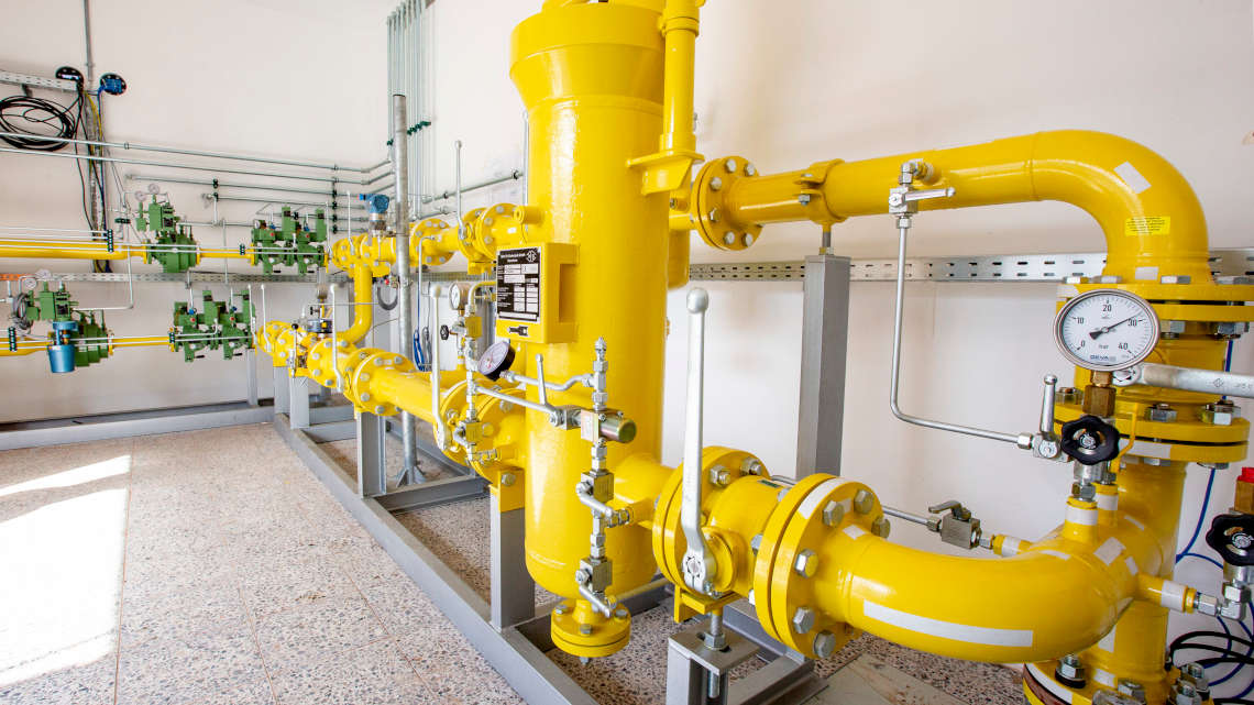 Gasregelstation bei der Modernisierung des Heizkraftwerks