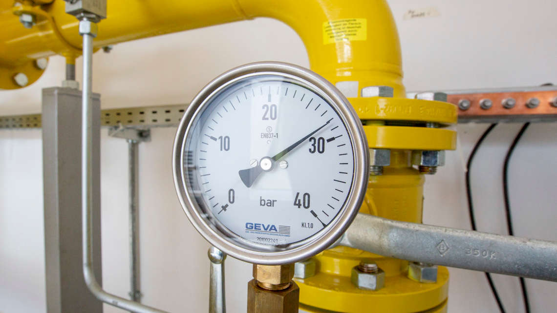 Gasregelstation bei der Modernisierung des SWK-Heizkraftwerks