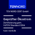 Siegel TÜV Nord Geprüfter Ökostrom